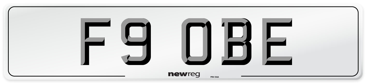 F9 OBE Number Plate from New Reg
